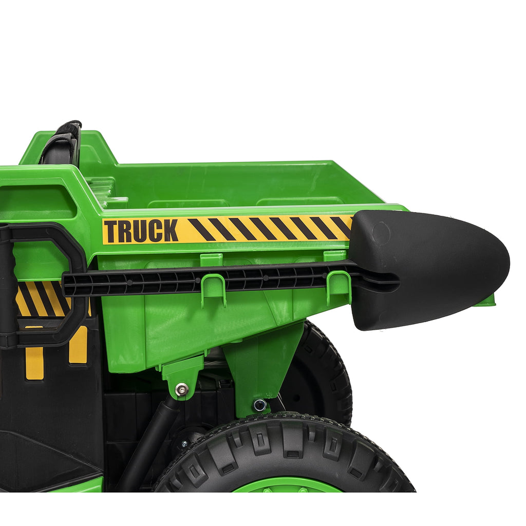Funride 24V Ride on Toys 2 Seater Ride on Dump Truck w/ Remote Control w/ Dump Bed, 3 Speeds, Shovel, Bluetooth/Music, Big Kids, Yellow