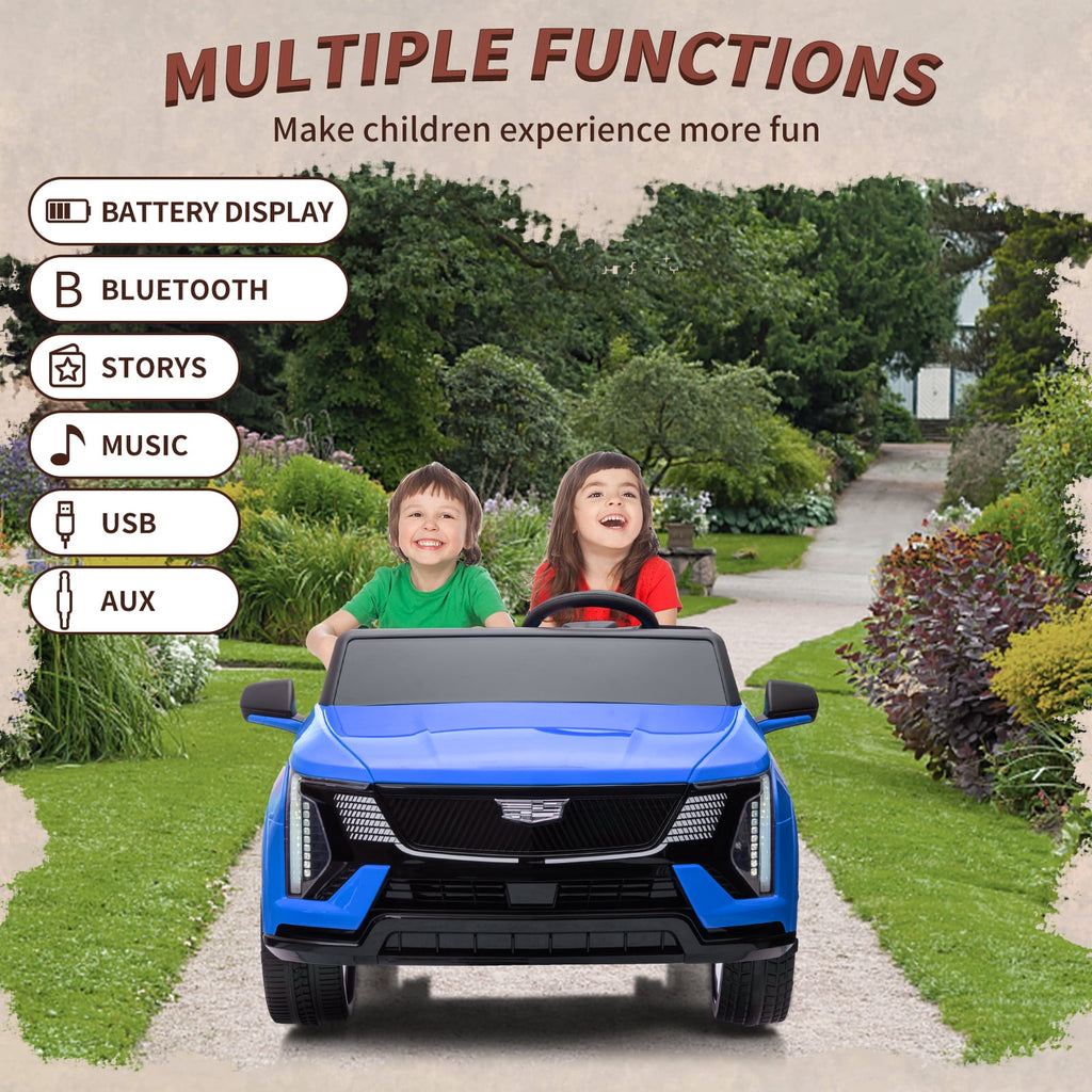 24V Licensed luxury car 2-Seater Electric Ride-On Car for Kids – Battery Powered – Parental Remote Control – 4-Wheel Suspension – Smooth Start – LED Lights – Music – Gift for Boys & Girls – Blue