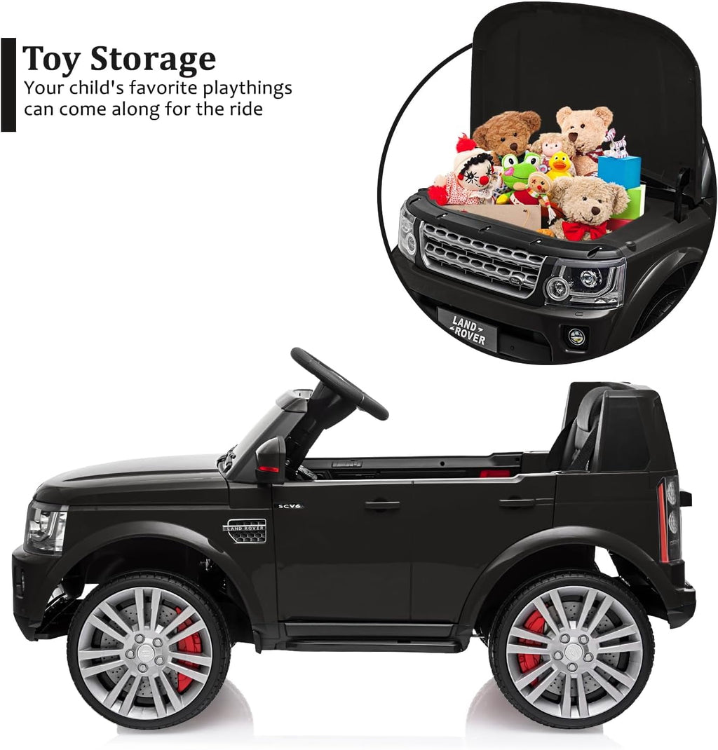 12V Licensed Land Rover Ride-On Car, 2x25W Motors, 4.5Ah Battery, 3 Speeds up to 4.5 MPH, Parent Remote, Spring Suspension, LED Lights