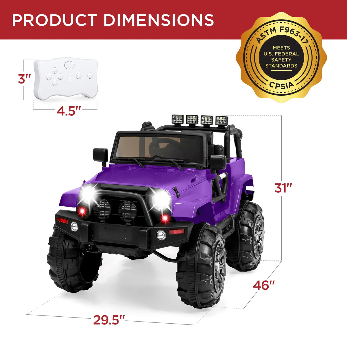 Best Choice Products Kids 24V 2-Seater Electric Ride-On Car Truck w/ Parent Control, Bluetooth, LED Lights - Red