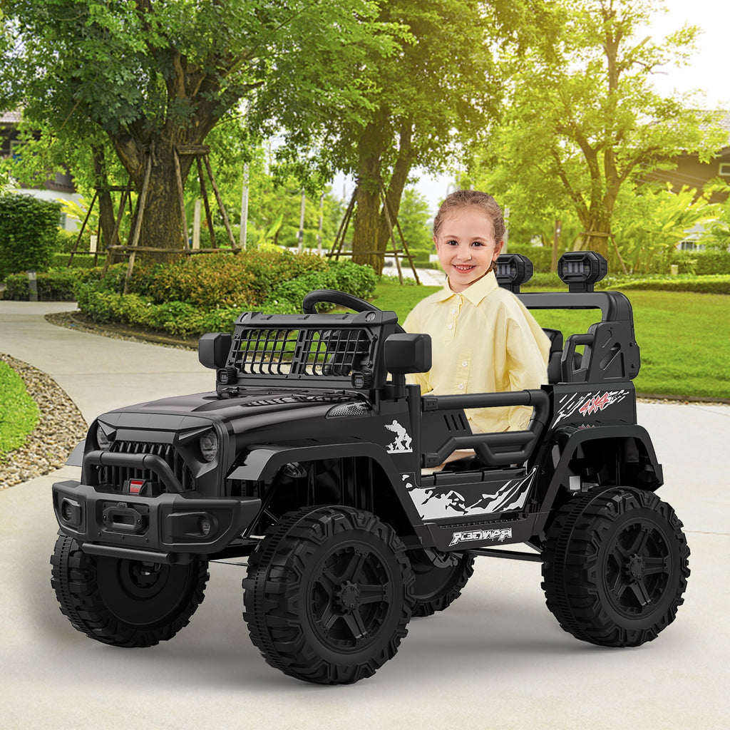 12V Kids Electric Ride-On Truck – Parental Remote Control, Seasonal Suspension, LED Lights, Wireless Connection, 2 Speeds, Standard Test Method Certified, Off-Road Toy Car