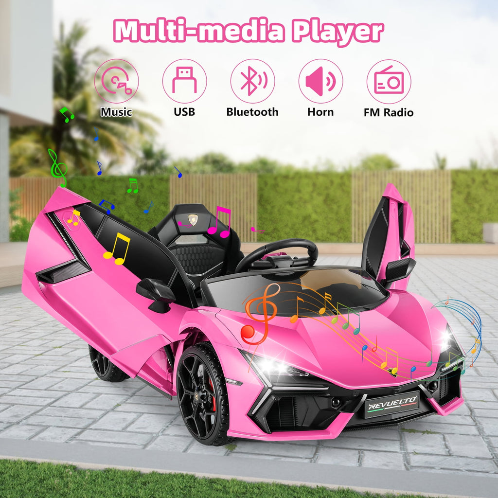 Funcid 24 Volt Ride on Cars, 2-Seater Ride on Toys with Remote Control, 400W Electric Car, Ride on UTV w/ Bluetooth, MP3, Suspension, Seat Belts, Volume Adjustment, Black