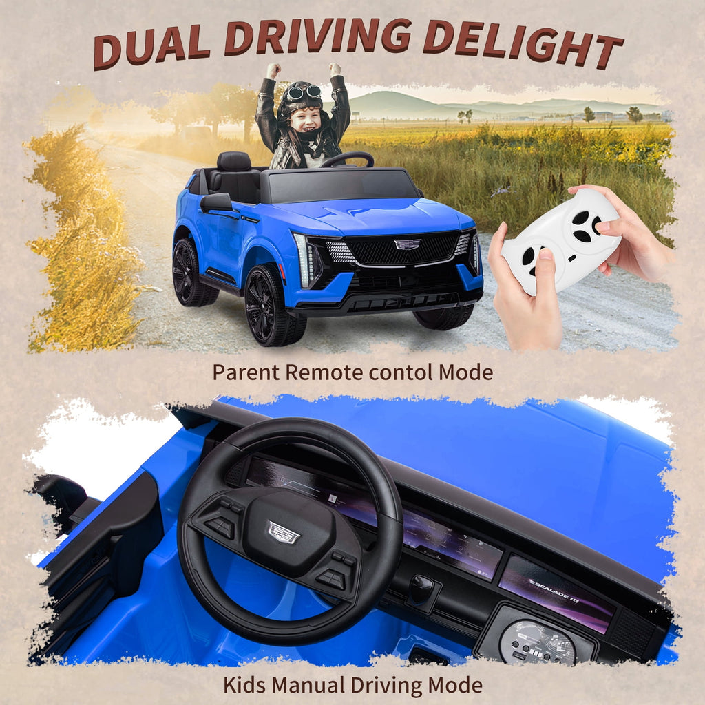 24V Licensed luxury car 2-Seater Electric Ride-On Car for Kids – Battery Powered – Parental Remote Control – 4-Wheel Suspension – Smooth Start – LED Lights – Music – Gift for Boys & Girls – Blue