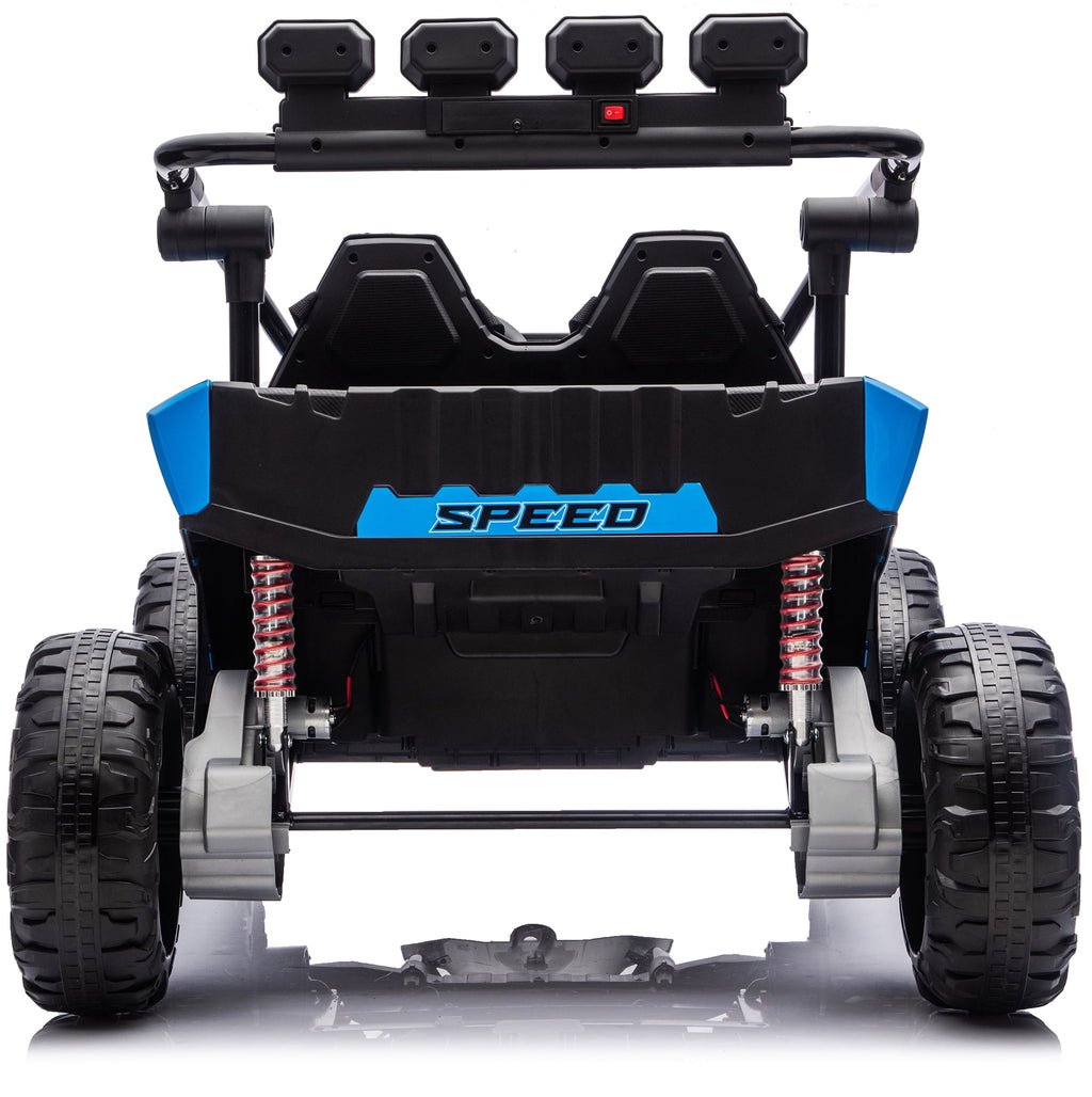 Sunnyfree 24V Ride on Toys 2 Seater UTV for Kids, 4WD 800W Electric Car with Parent Remote Control, LED Lights, Bluetooth Music, Roll Cage, Black