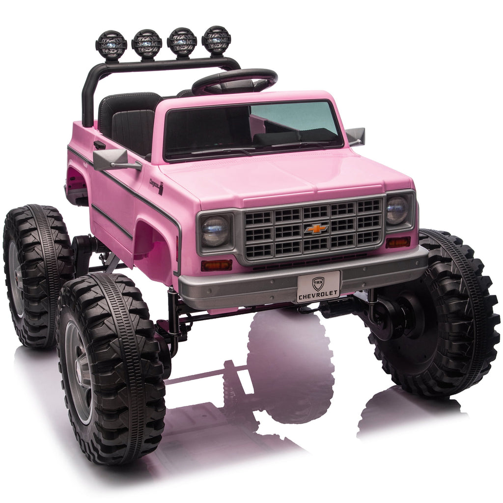Sunnyfree Upgraded 4WD Chevrolet Cheyenne 24 Volt Ride on Toys, Electric Car for Kids, Power Truck Wheels with Remote, Bluetooth, USB, LED Lights, Black