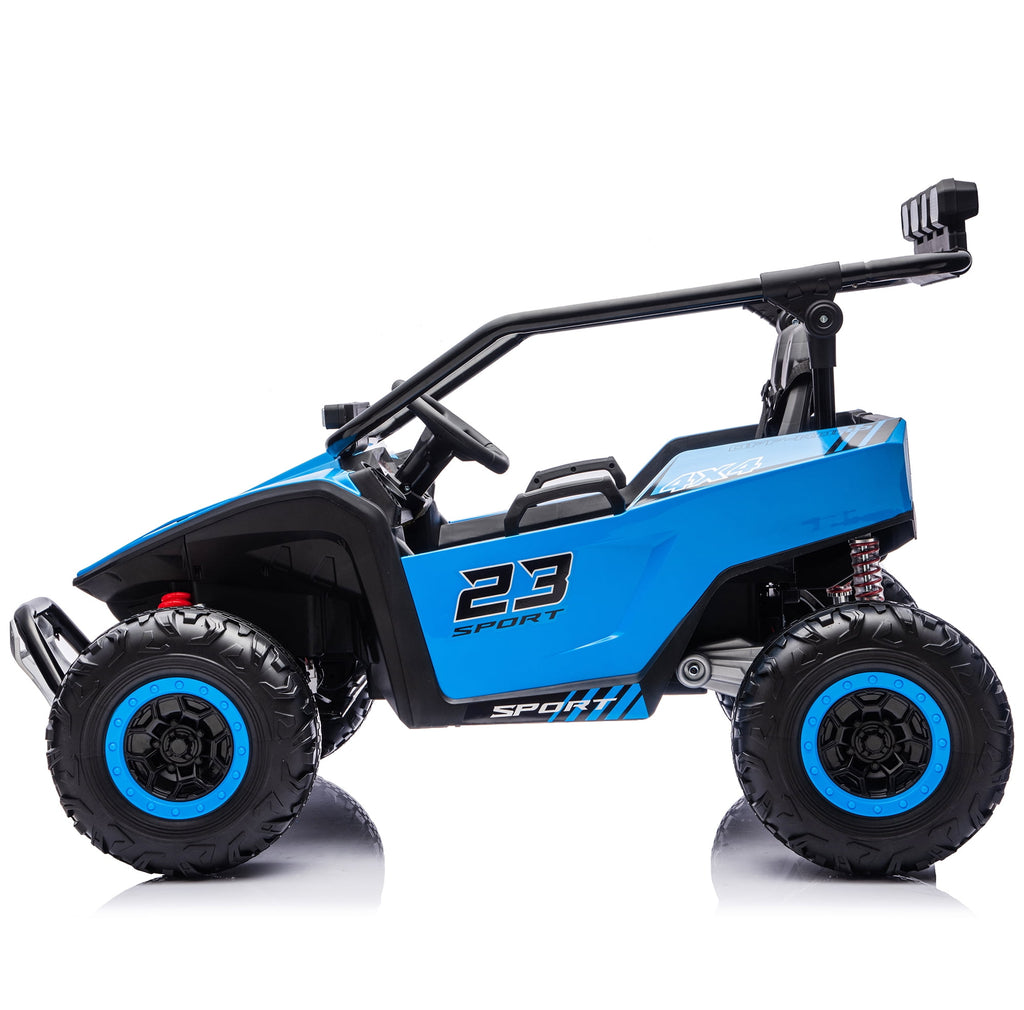 Sunnyfree 24V Ride on Toys 2 Seater UTV for Kids, 4WD 800W Electric Car with Parent Remote Control, LED Lights, Bluetooth Music, Roll Cage, Black
