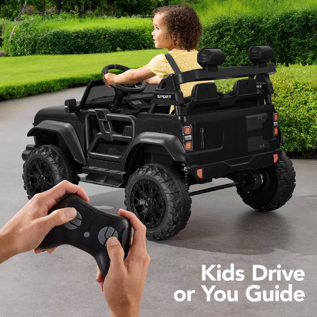 Best Choice Products Kids 24V 2-Seater Electric Ride-On Car Truck w/ Parent Control, Bluetooth, LED Lights - Red
