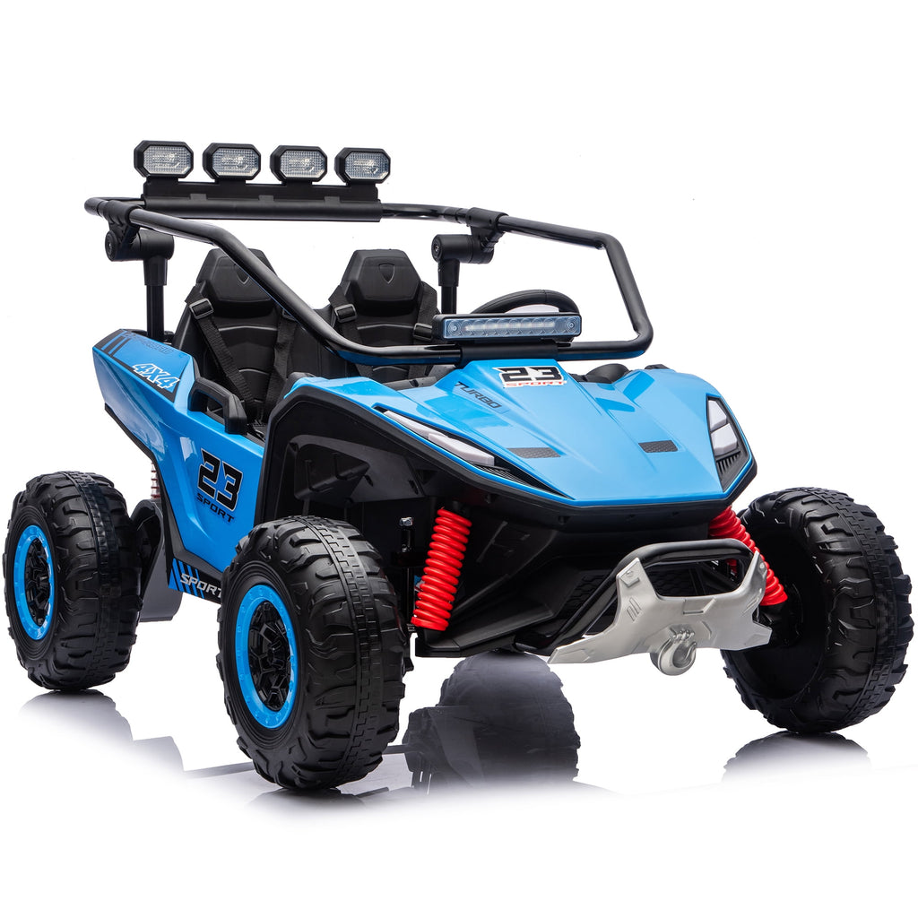 Sunnyfree 24V Ride on Toys 2 Seater UTV for Kids, 4WD 800W Electric Car with Parent Remote Control, LED Lights, Bluetooth Music, Roll Cage, Black