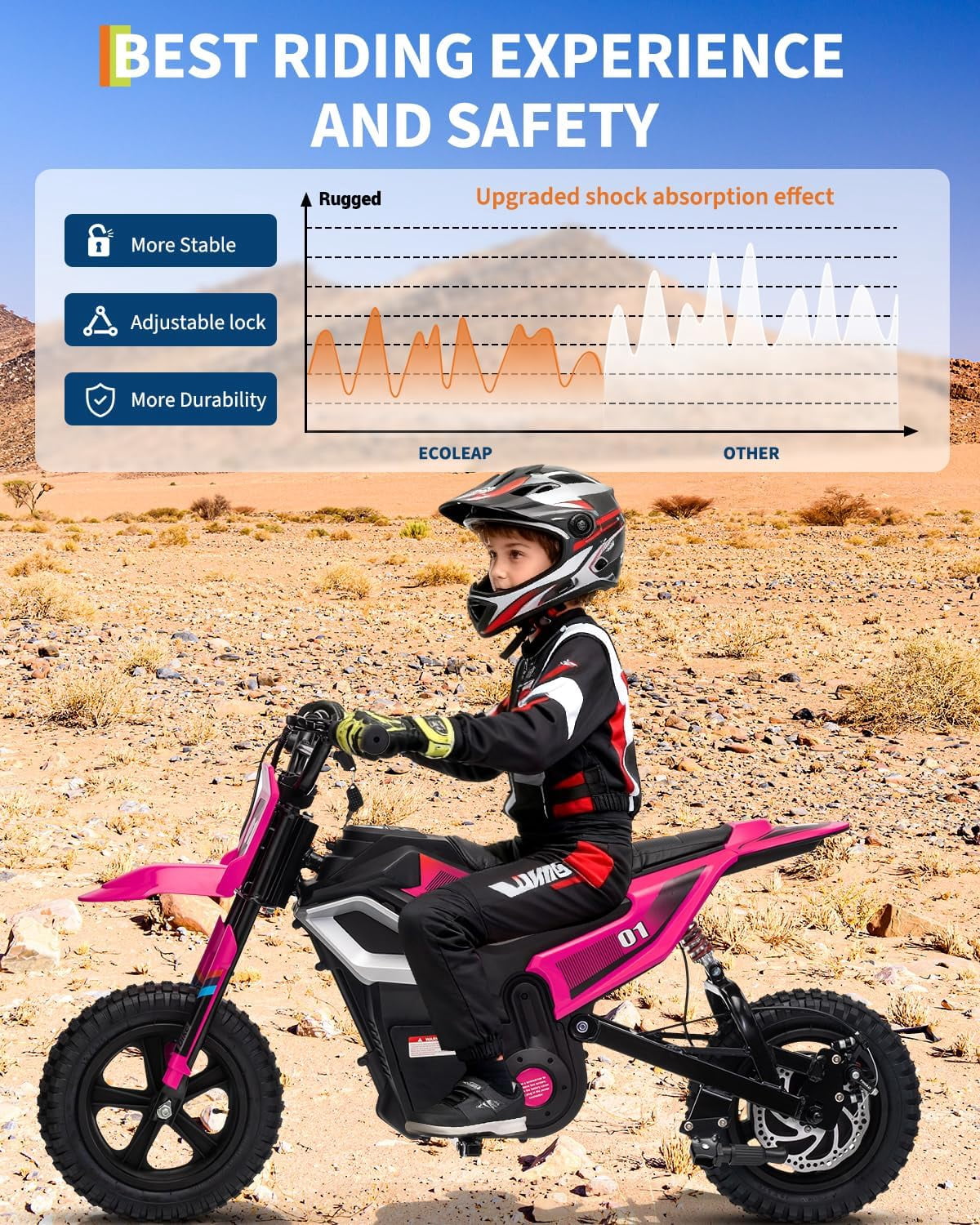 Fectiontool 24V Electric Ride-On Motorcycle, 350W Motor, 24V 7Ah Rechargeable Battery, Battery Powered Ride-On Bike, Energy-Efficient Charger Included,Rose red