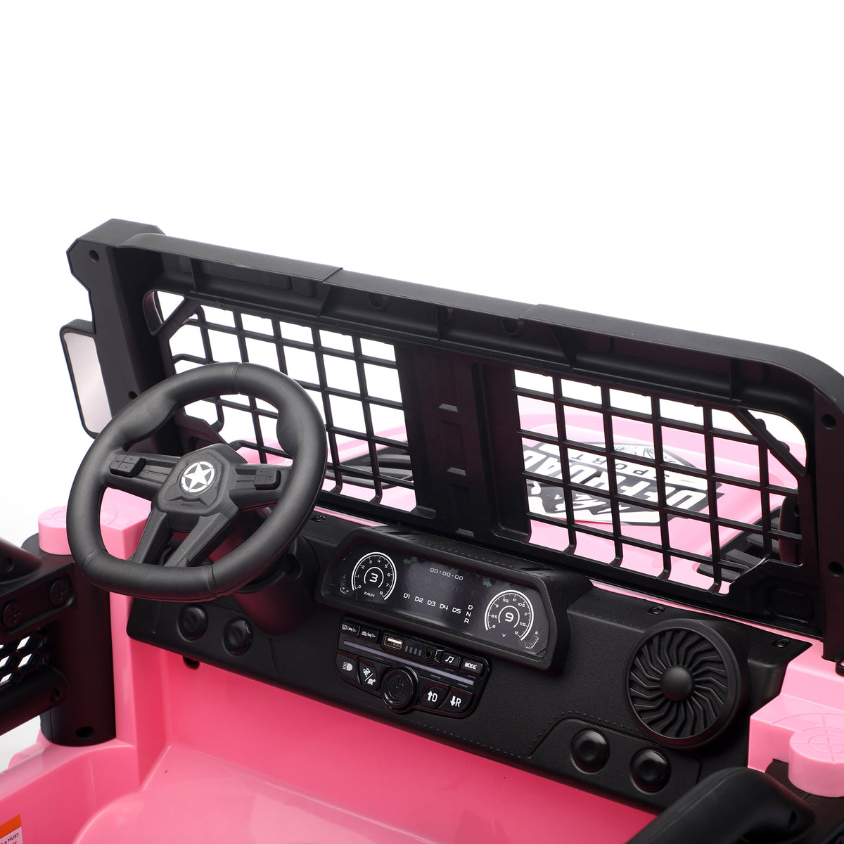 Funride 24V 2 Seater Ride On Toys with Remote Control, Kids Ride on Truck Car 800W Moter Power 4-Wheeler Suspension, 3 Speeds, Bluetooth Music, Pink