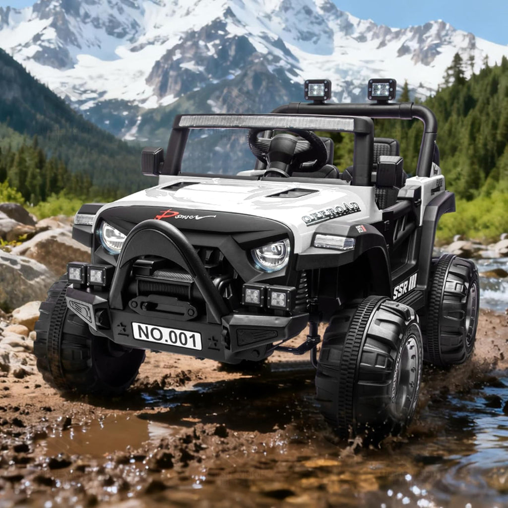 12V Electric Ride-On Truck, 4-Wheel Ride-On Car with Parent Remote Control, Dual 35W Motors, Spring Suspension, 3 Speeds, Bluetooth, LED Lights