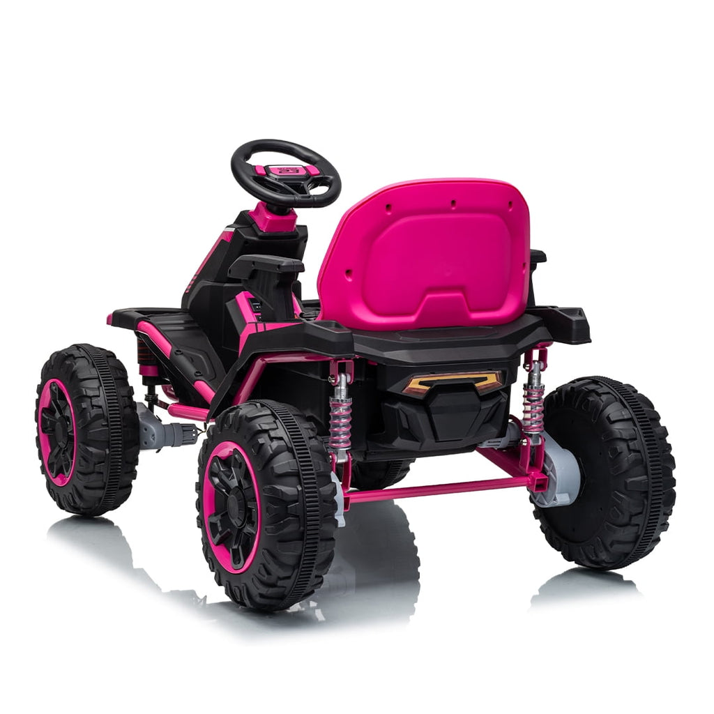VIBESPARK 36V Ride on Toys for Big Kids Ages 6-12, 600W Ride on Cars up to 5.9 mph, Powerful 4 Wheeler Quad, Ride on ATV W/ Adjustable Seat, Ball-bearing Design, Power Display, Light Control, Blue
