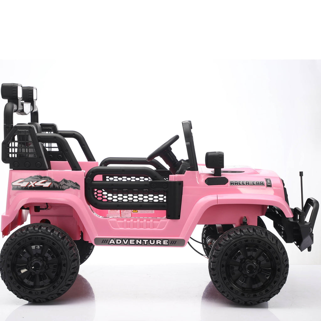 Funride 24V 2 Seater Ride On Toys with Remote Control, Kids Ride on Truck Car 800W Moter Power 4-Wheeler Suspension, 3 Speeds, Bluetooth Music, Pink