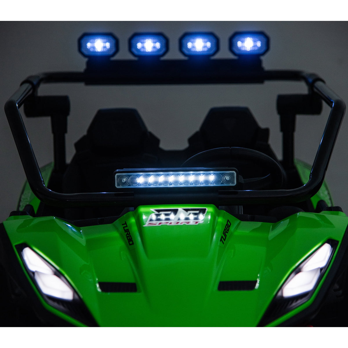 Sunnyfree 24V Ride on Toys 2 Seater UTV for Kids, 4WD 800W Electric Car with Parent Remote Control, LED Lights, Bluetooth Music, Roll Cage, Black