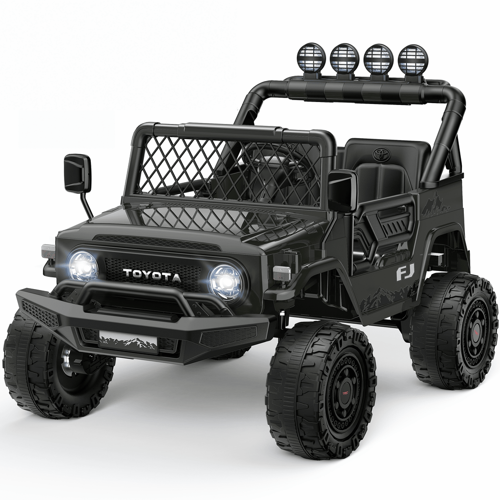 Officially Licensed Toyota FJ Ride On Toys 24V 800W, 4WD Kids Power Car Wheels for Boys Girls, 2 Seater Electric Car with Remote Control, 4 Motors, Music, LED Lights, Green