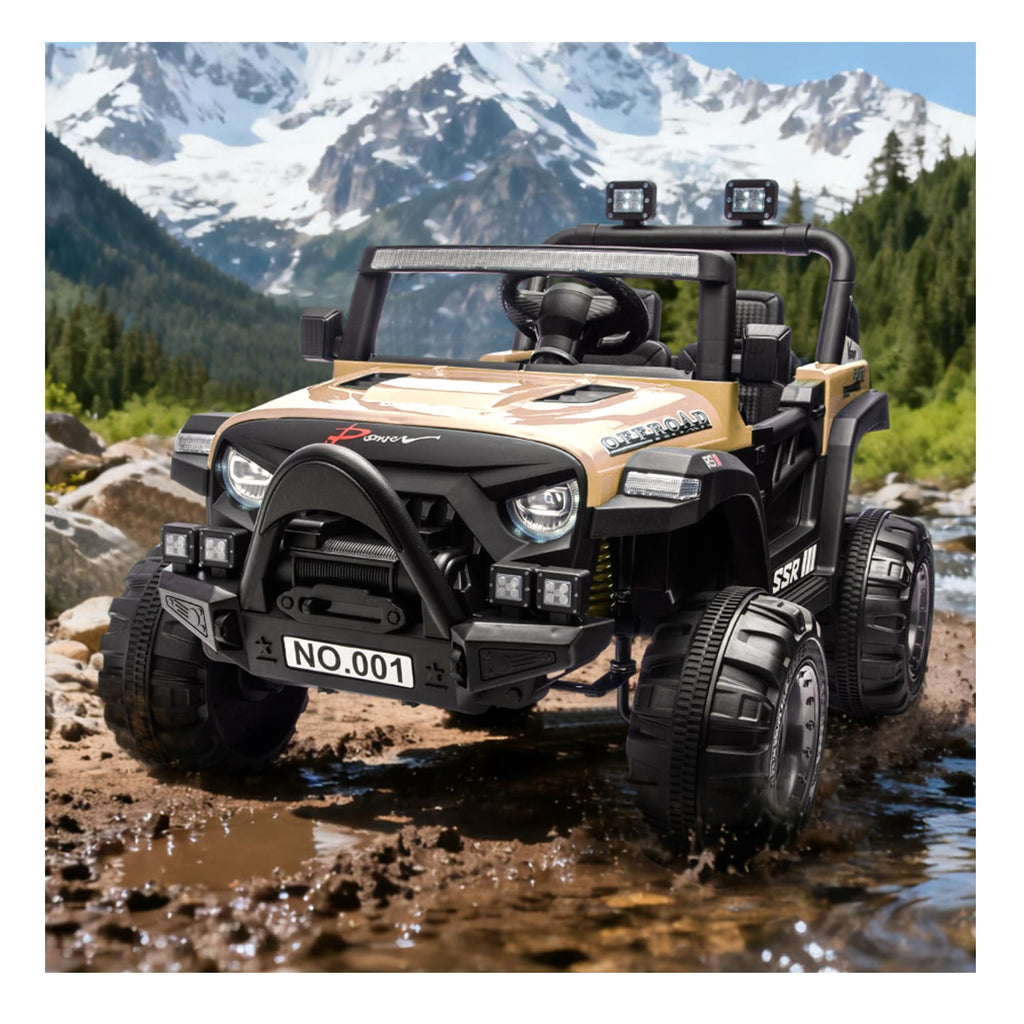 12V Kids Electric Ride-On Car – Parent Remote Control, 3 Speeds, Safety Locking Doors, 3-Point Harness, Spring Suspension, wireless Music, LED Lights, Anti-Slip Tires, Foot Brake, Battery Powered Toy