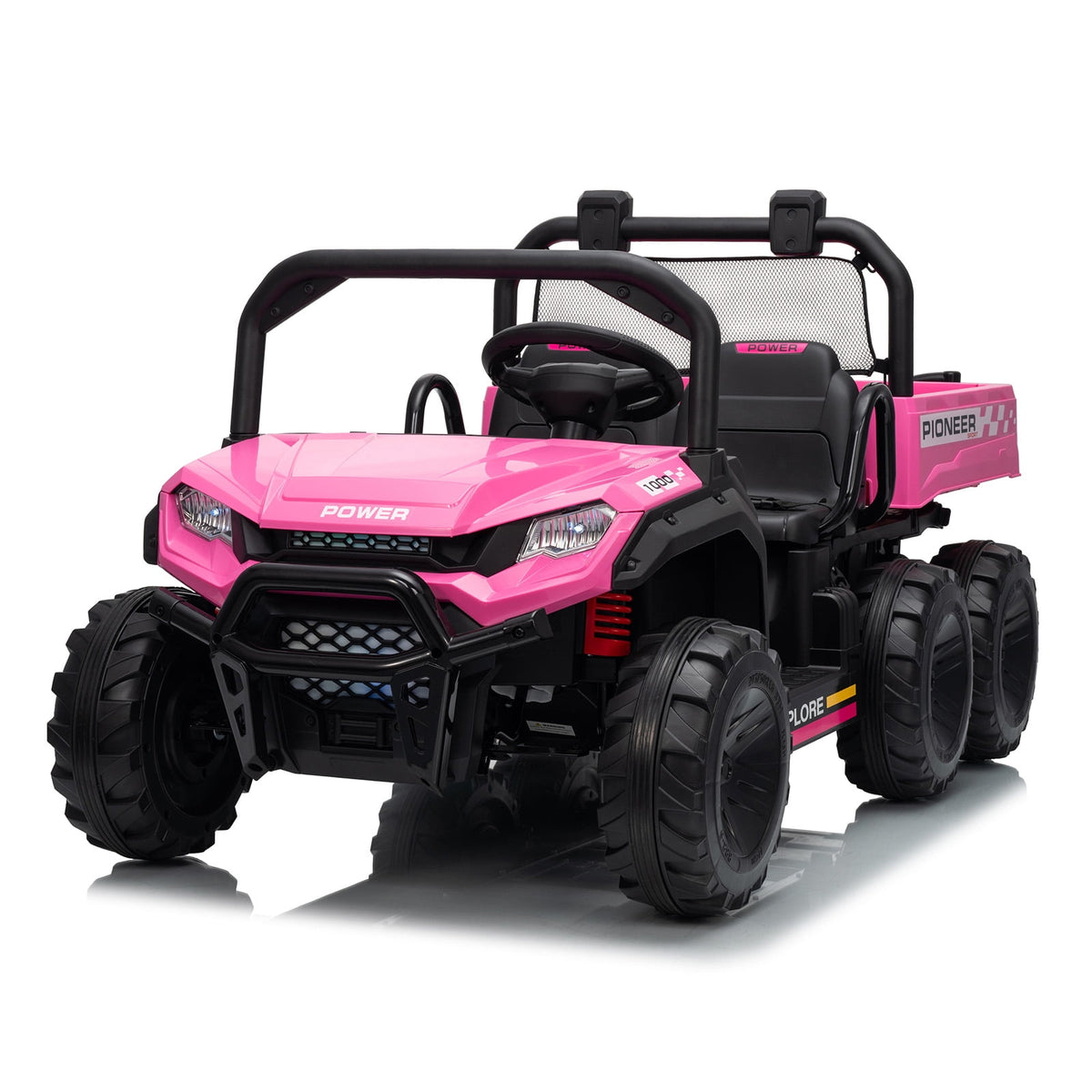 24V 4WD 2-Seater Kids Electric Ride-On Dump Truck – Remote Control, Working Dump Bed, 3 Speed Modes, Music Player, All-Terrain Off-Road Vehicle Toy for Boys & Girls Ages 3-8, Green