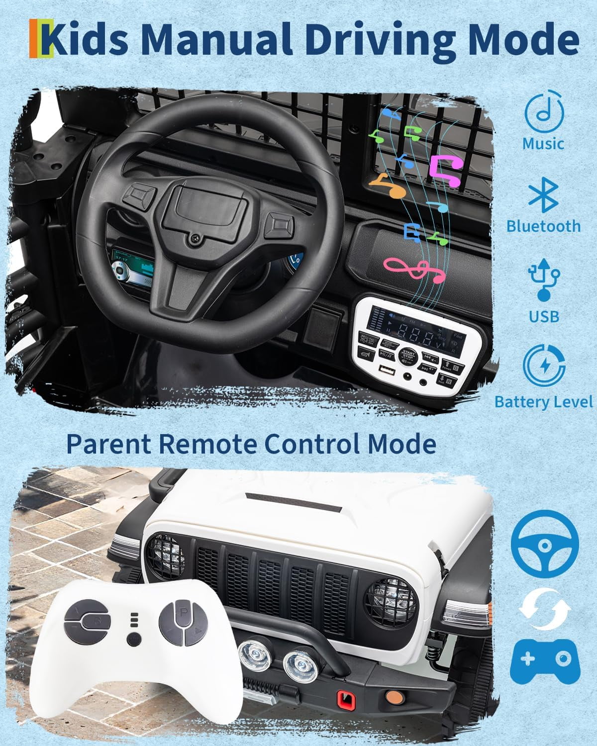 24V 2-Seater Electric Ride-On Car, 2x200W Motors, Parent Remote Control, 4-Wheel Shock Absorbers, 1.8-4 MPH, Bluetooth, LED Lights, 132 Lbs