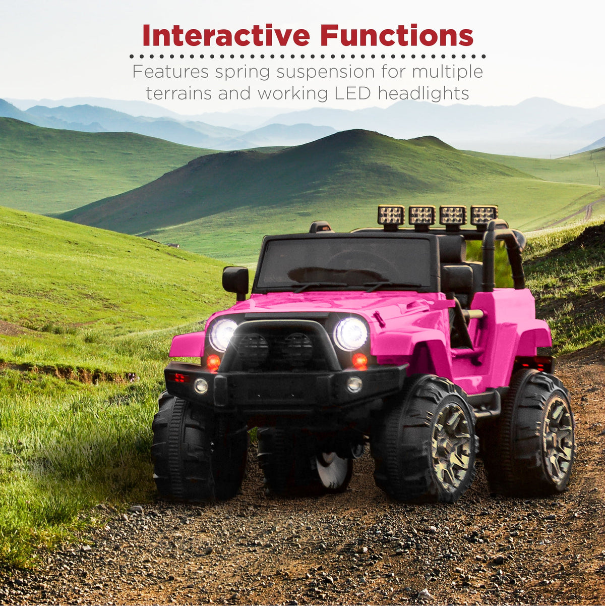 Best Choice Products Kids 24V 2-Seater Electric Ride-On Car Truck w/ Parent Control, Bluetooth, LED Lights - Red