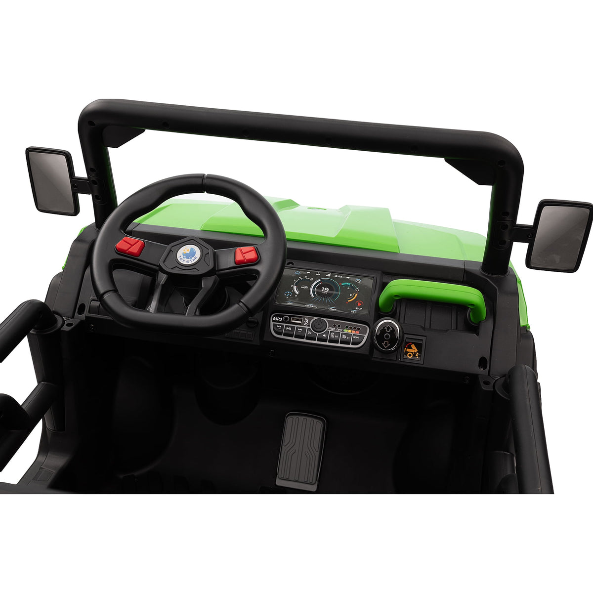 24V Ride on Dump Truck with Remote Control, 4WD Electric Car for Big Kids, 2 Seater 4*200W Motor Ride on Toy, Shovel, Music, Kids Gift, Black