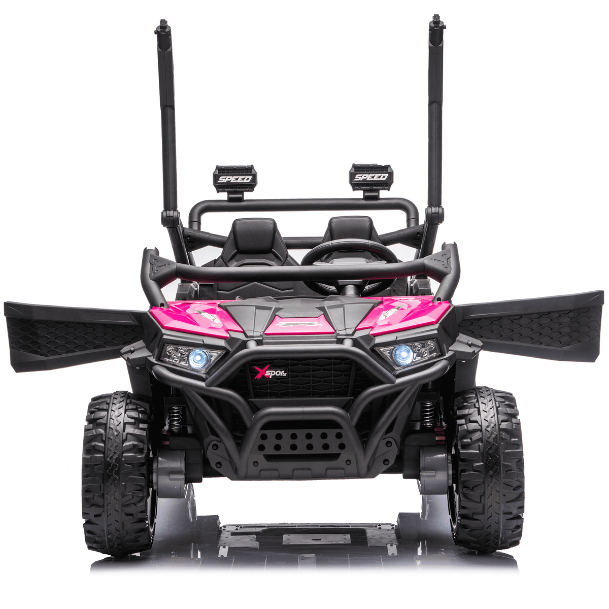 Sunnyfree 24 Volt Ride on Toys for Kids, 4WD 2 Seater Electric UTV Ride on Car with 800W Powerful Motors, Remote Control, Power Car Wheels, Four-Wheel Suspension, Bluetooth Music, LED Lights, Black