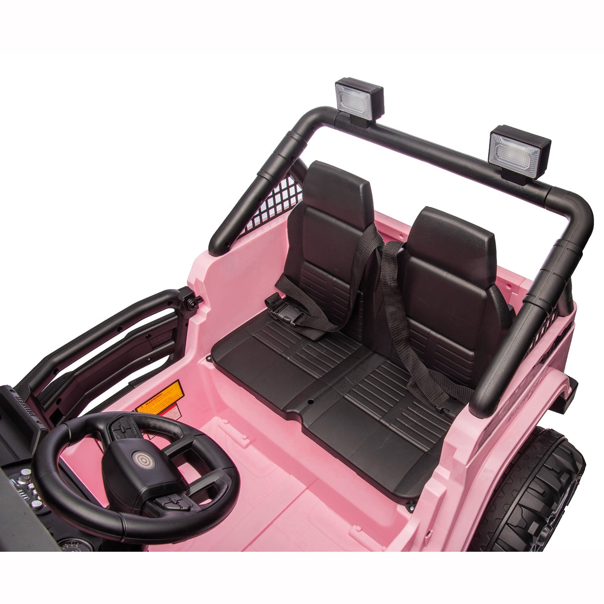 Funride 24 Volt Ride on Toys, 800W Electric Car for Kids with Remote Control, 4WD/2WD Switchable Power Car Wheels, 2-Seater Ride On Truck with Music, Bluetooth, Pink