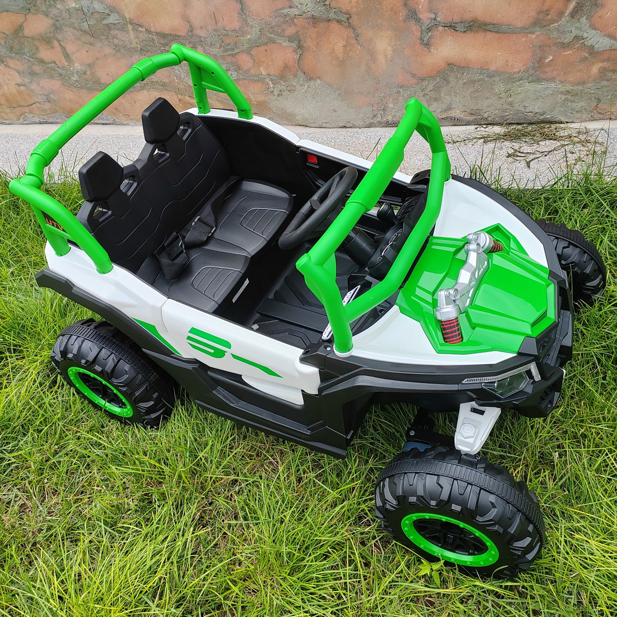 Sunnyfree 24 Volt Ride on Toys, 4WD Electric Car for Kids, Power Car Wheels with Remote Control, Bluetooth, Spring Suspension, LED Light, Pink
