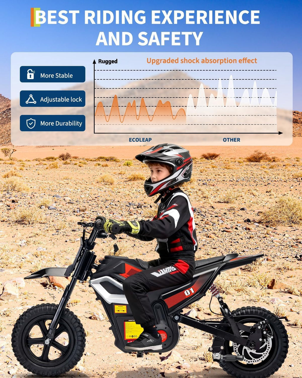 Fectiontool 24V Electric Ride-On Motorcycle, 350W Motor, 24V 7Ah Rechargeable Battery, Battery Powered Ride-On Bike, Energy-Efficient Charger Included,Black