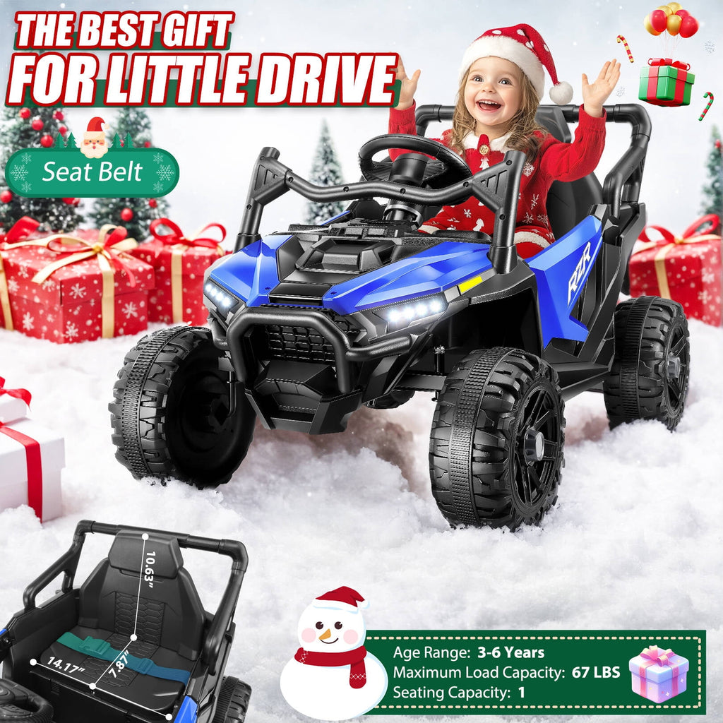 VIBESPARK 24V Ride on Toys for Kids, Ride on Cars with Remote Control, Powered Ride on Electric Car w/ Bluetooth, Music Player, LED Lights, Blue
