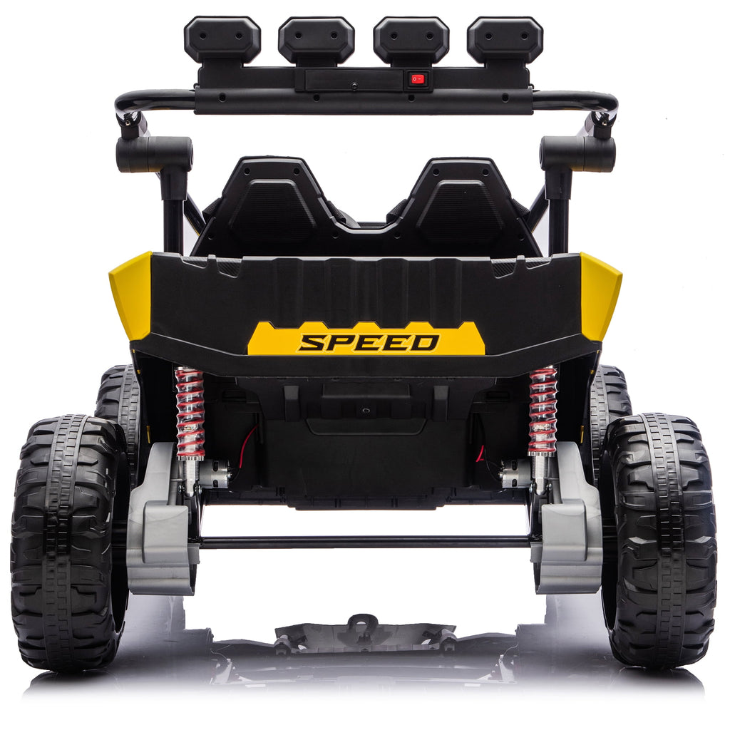 Sunnyfree 24V Ride on Toys 2 Seater UTV for Kids, 4WD 800W Electric Car with Parent Remote Control, LED Lights, Bluetooth Music, Roll Cage, Black