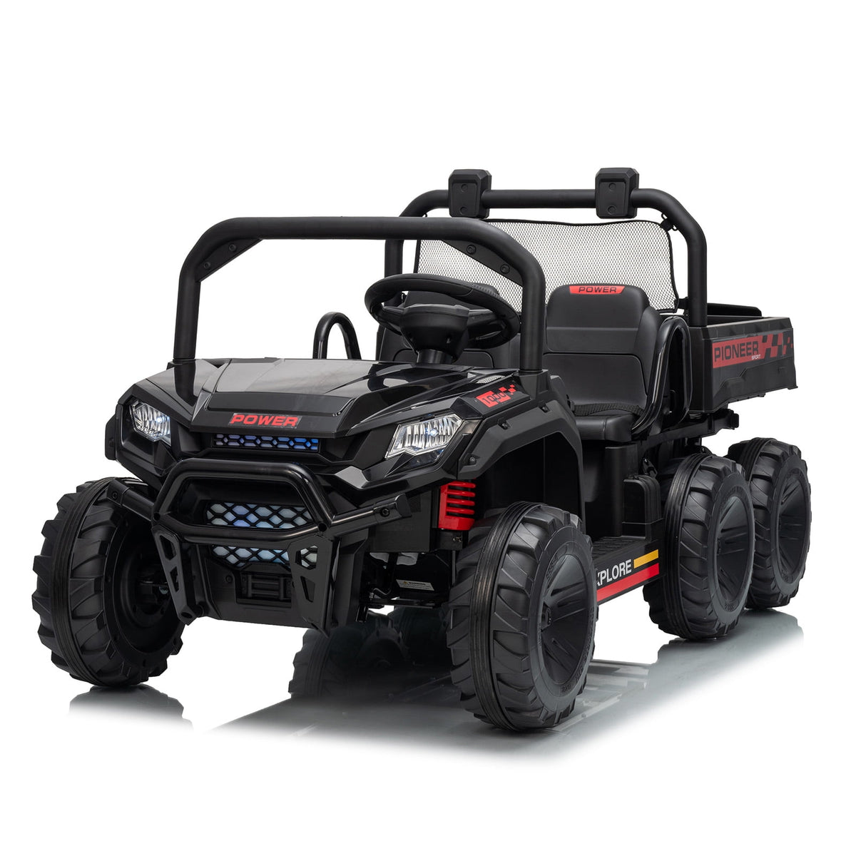 24V 4WD 2-Seater Kids Electric Ride-On Dump Truck – Remote Control, Working Dump Bed, 3 Speed Modes, Music Player, All-Terrain Off-Road Vehicle Toy for Boys & Girls Ages 3-8, Green