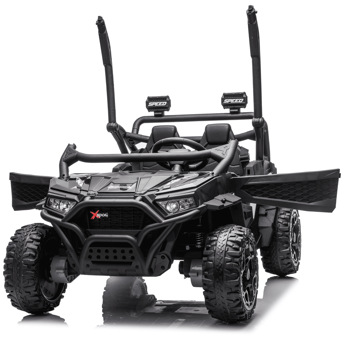 Sunnyfree 24 Volt Ride on Toys for Kids, 4WD 2 Seater Electric UTV Ride on Car with 800W Powerful Motors, Remote Control, Power Car Wheels, Four-Wheel Suspension, Bluetooth Music, LED Lights, Black