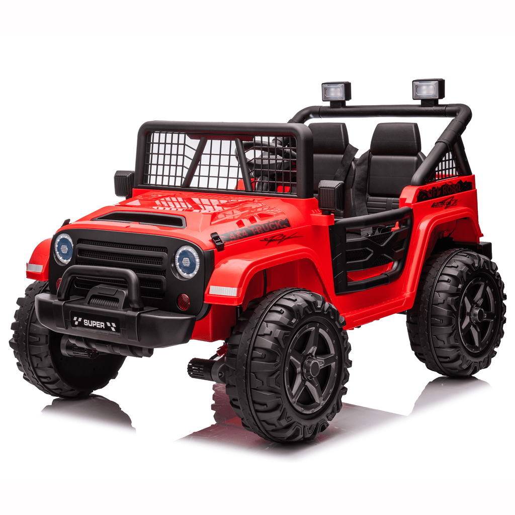Funride 24 Volt Ride on Toys, 800W Electric Car for Kids with Remote Control, 4WD/2WD Switchable Power Car Wheels, 2-Seater Ride On Truck with Music, Bluetooth, Pink