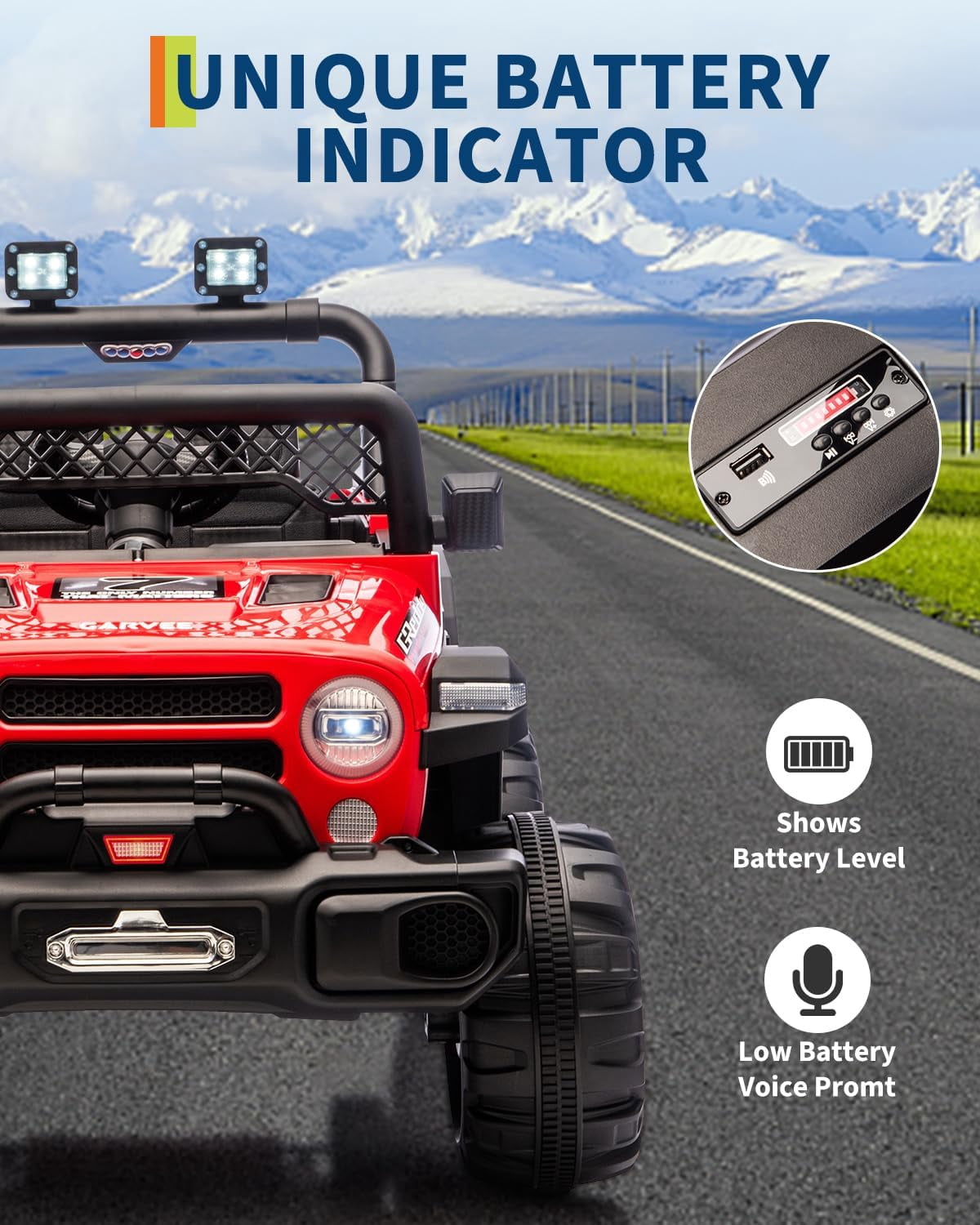 12V Electric Ride-On Truck, 4-Wheel Ride-On Car with Remote Control, 12V 7Ah Battery, Spring Suspension, LED Lights, Music, 66 Lbs