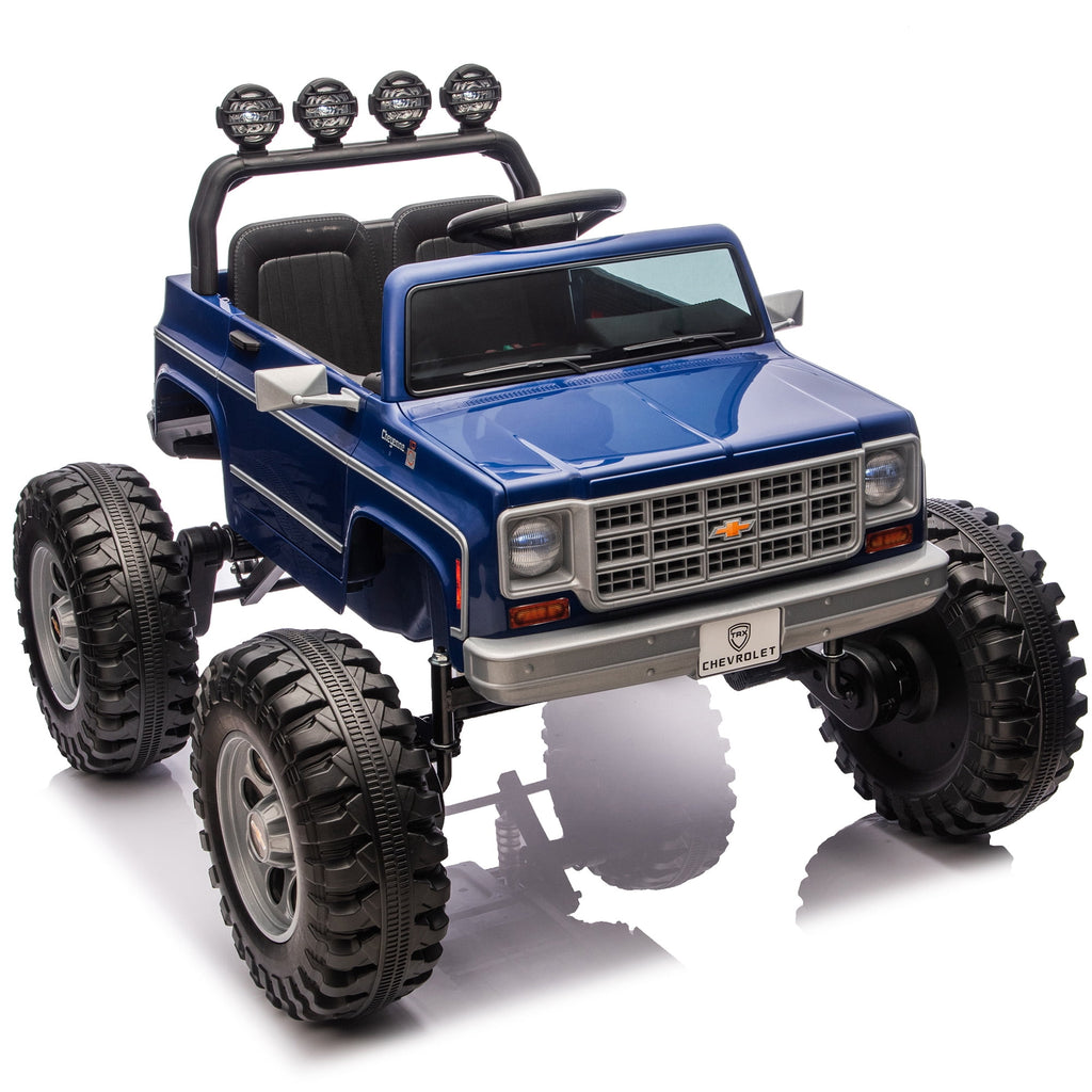 Sunnyfree Upgraded 4WD Chevrolet Cheyenne 24 Volt Ride on Toys, Electric Car for Kids, Power Truck Wheels with Remote, Bluetooth, USB, LED Lights, Black