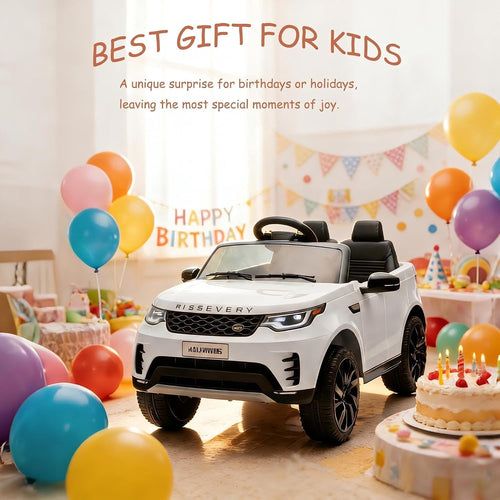 12V 4.5Ah 2-Seater Electric Ride-On Car with Parent Remote Control, Soft Start, 3 Speeds, LED Lights, Music and Safety Belt,White