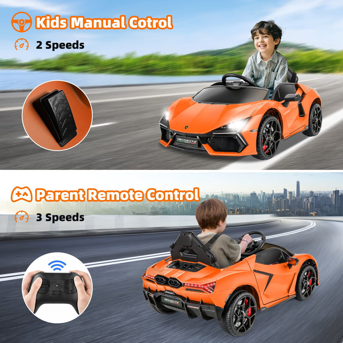 Funcid 24 Volt Ride on Toys, 2-Seater Ride on Cars with Remote Control, 400W Electric Car for Kids, Ride on UTV w/ Bluetooth, MP3, Seat Belts, Volume Adjustment, Suspension, Green