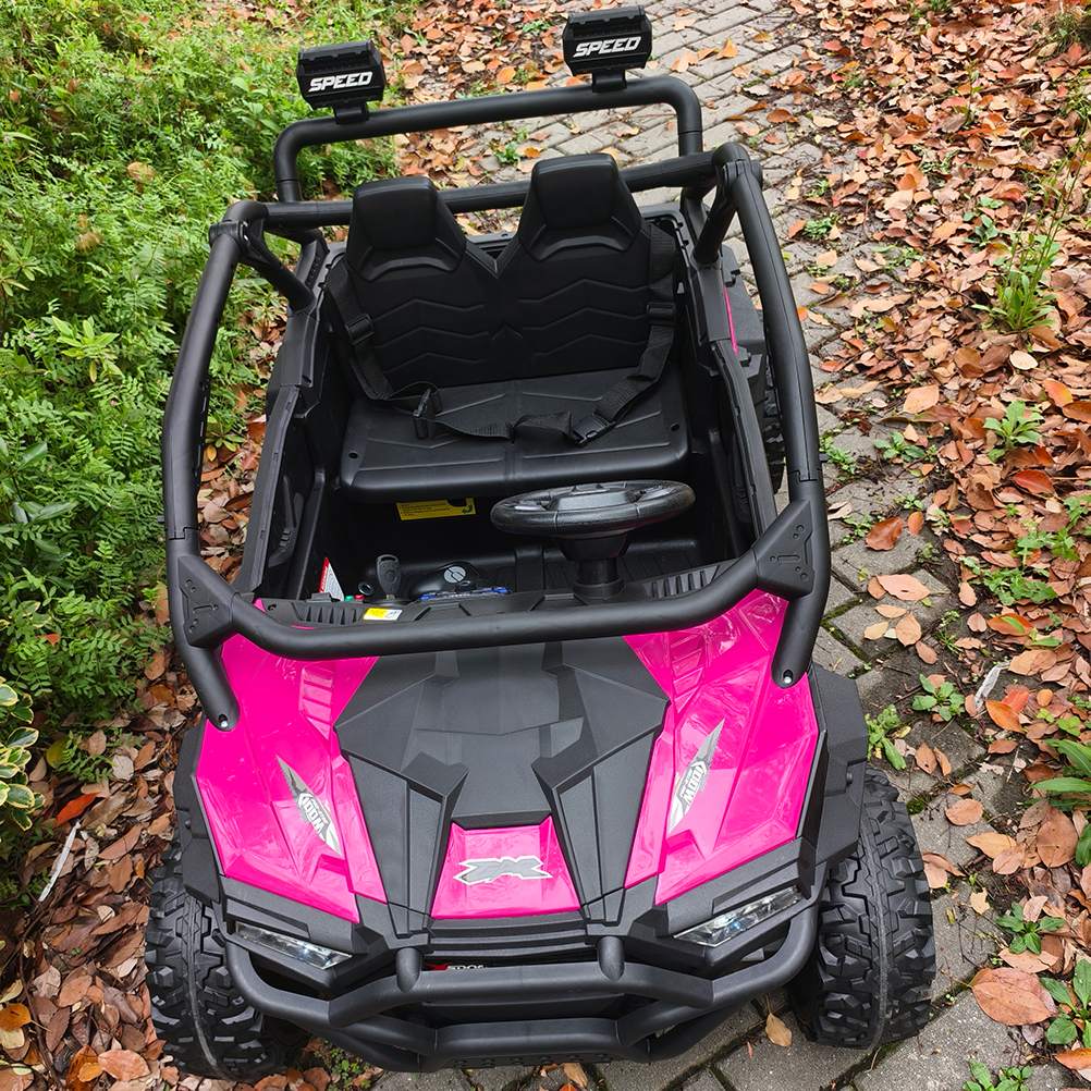 Sunnyfree 24 Volt Ride on Toys for Kids, 4WD 2 Seater Electric UTV Ride on Car with 800W Powerful Motors, Remote Control, Power Car Wheels, Four-Wheel Suspension, Bluetooth Music, LED Lights, Black
