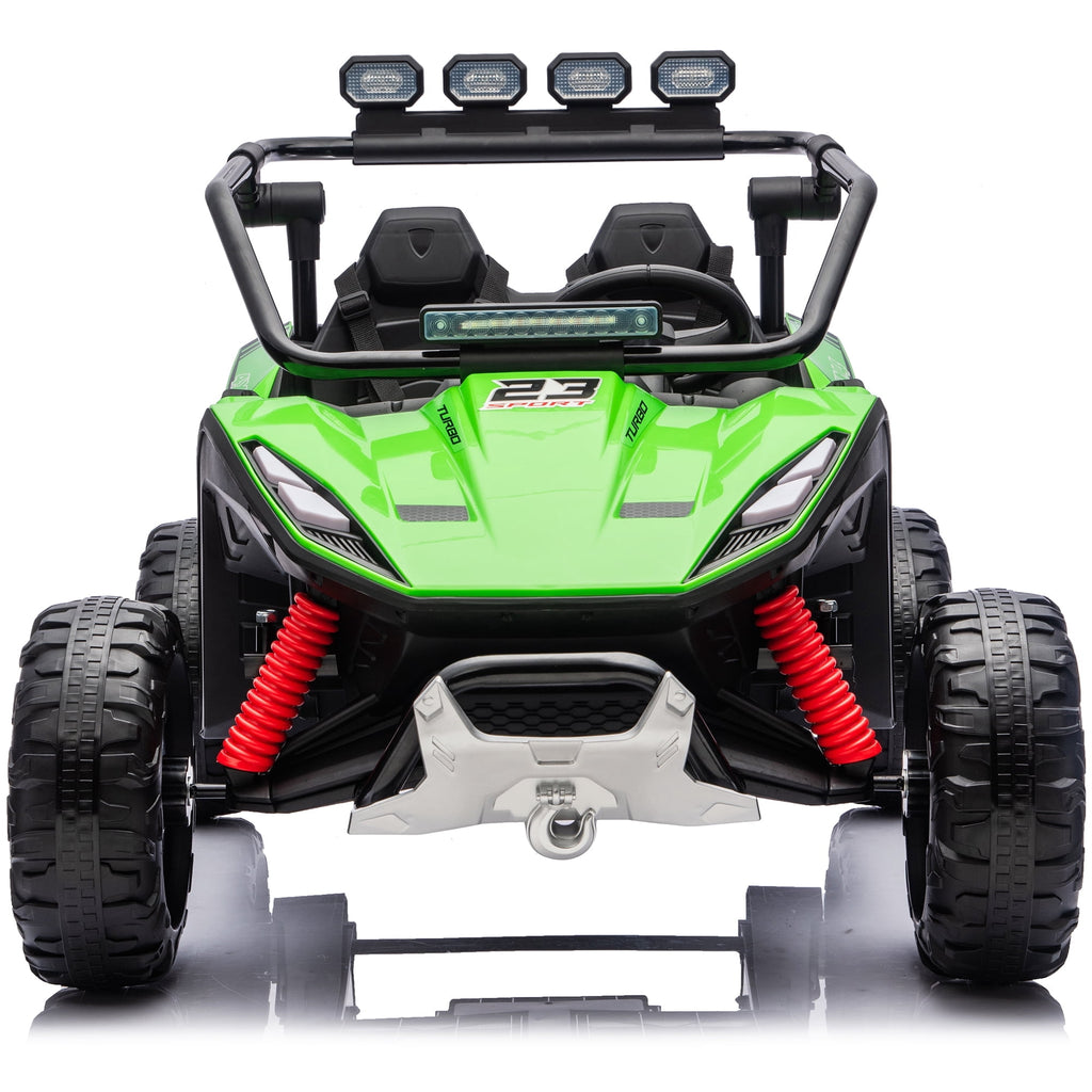 Sunnyfree 24V Ride on Toys 2 Seater UTV for Kids, 4WD 800W Electric Car with Parent Remote Control, LED Lights, Bluetooth Music, Roll Cage, Black