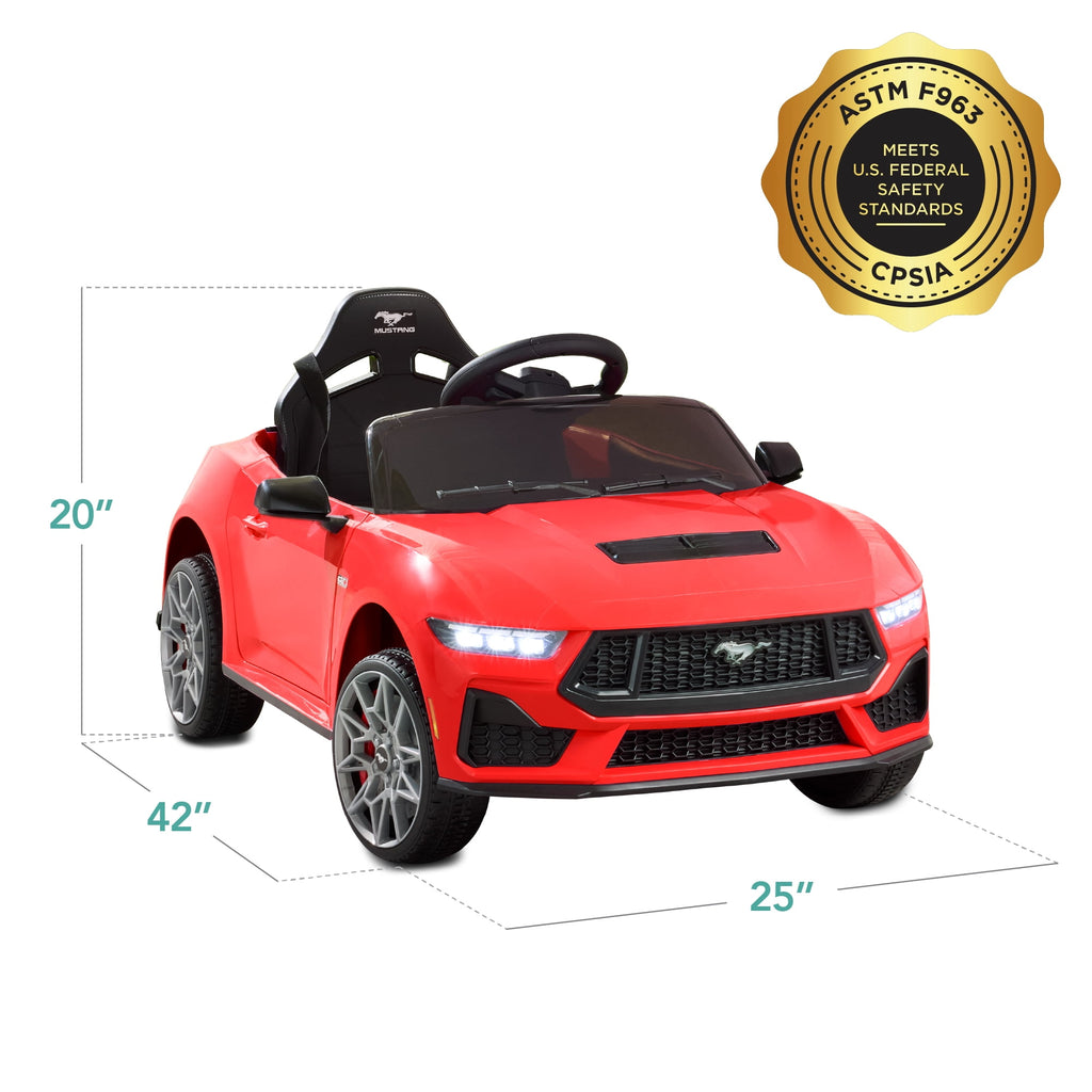 Best Choice Products Kids 12V Electric Ride-On Car Officially Licensed Ford Mustang w/ Remote, LED Lights - Red