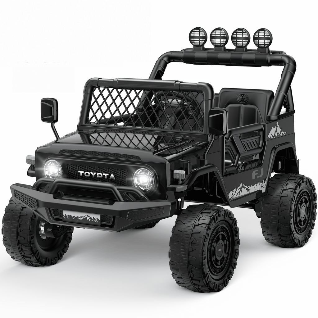 Officially Licensed Toyota FJ Ride On Toys 24V 800W, 4WD Kids Power Car Wheels for Boys Girls, 2 Seater Electric Car with Remote Control, 4 Motors, Music, LED Lights, Green