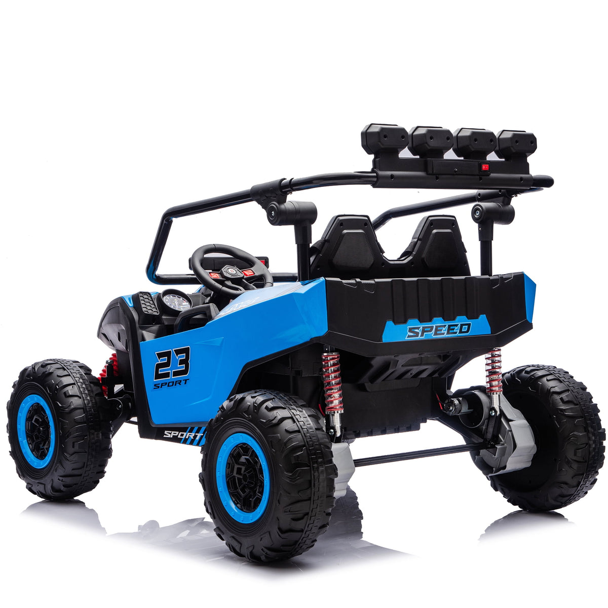 Sunnyfree 24V Ride on Toys 2 Seater UTV for Kids, 4WD 800W Electric Car with Parent Remote Control, LED Lights, Bluetooth Music, Roll Cage, Black