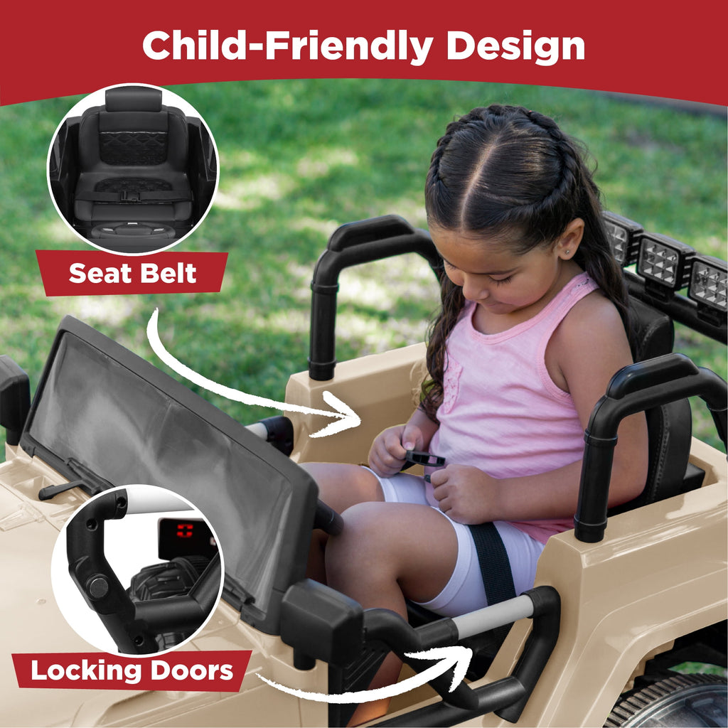 Best Choice Products Kids 24V 2-Seater Electric Ride-On Car Truck w/ Parent Control, Bluetooth, LED Lights - Red