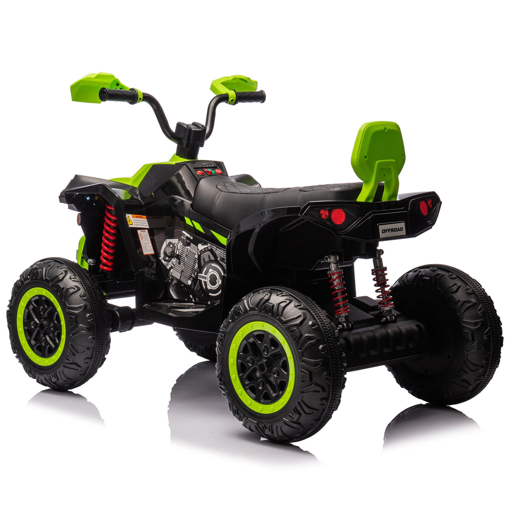 24V 2 Seater 4WD Ride on Toys ATV for Kids 4*200W 4-Wheeler Quad w/ MP3 LED Lights Music, Green
